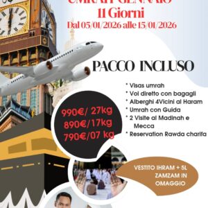 umrah novembre – departure 02 novembre – return 12 novembre from milano