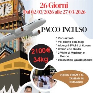 umrah novembre – departure 02 novembre – return 12 novembre from milano e roma