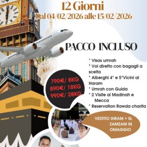umrah novembre – departure 02 novembre – return 12 novembre from milano e roma